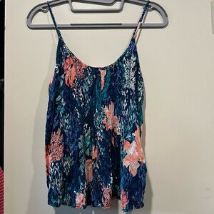 Airy ocean floral breezy tank